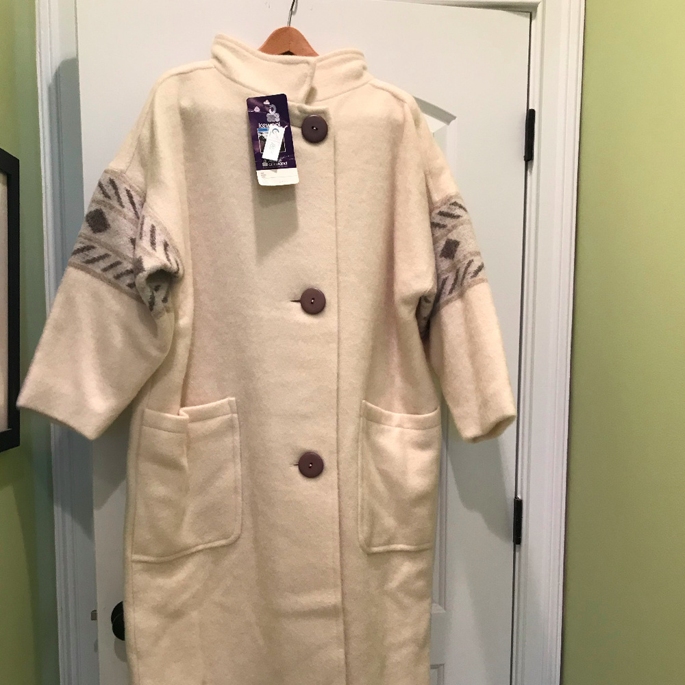 White Wool Coat by Alafoss of Iceland - new